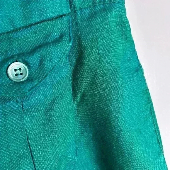 Adrienne Vittadini Linen Shorts in Dark Green Size 10 - Picture 4 of 8